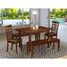 Winston Porter Agesilao Butterfly Leaf Solid Wood Rubberwood Dining Set Wood/Upholstered in Brown/Red | Wayfair 2E34F5F5E7164BD2ABA069B880D9F1B8