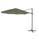 3.5M XL Hanging Cantilever Parasol Set with a Cover in Khaki Green - Includes Adjustable Height, Crank Handle, Tilt Function & UV Protection, 350cm / 12ft (Large Wide Base Frame, Outdoor Garden Shade)