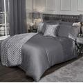 Emma Barclay Glamour - Quilted Sequin Velvet Duvet Set in Silver - Super King Bed