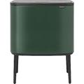 Brabantia Bo Touch Bin - 11L + 23L Inner Buckets (Pine Green) Waste/Recycling Kitchen Bin with Removable Compartments + Bin Bags