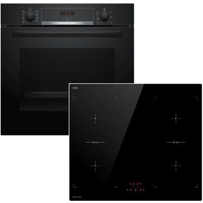 Bosch - Herdset Backofen mit Midea Induktionskochfeld 60cm Flexzone 3D-Heißluft