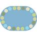 Blue/Green 72 x 0.31 in Area Rug - Carpets for Kids Oval Geometric Tufted Light Blue/Beige/Green Area Rug Nylon | 72 W x 0.31 D in | Wayfair 64806