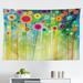 East Urban Home Flower Tapestry, Abstract Dandelion Inspired Spiral Blooms Petals Geometrical Shapes Nature Art Theme | 30 H x 45 W in | Wayfair