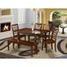 Winston Porter Agesilao 6 - Piece Butterfly Leaf Rubberwood Solid Wood Dining Set Wood in Brown, Size 30.0 H in | Wayfair
