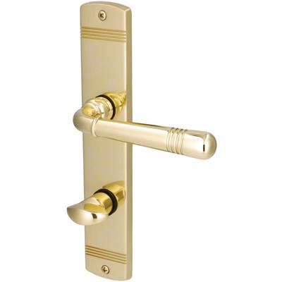 Alpertec - WC-Langschildgarnitur Sale Messing gold abgerundet Beschläge Image