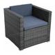 Polyrattan Loungesessel Gartensessel Rattan Sessel Gartenstuhl Anthrazit-Grau