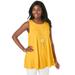 Plus Size Women's Stretch Knit Sleeveless Swing Tunic by Jessica London in Sunset Yellow (Size 26/28) Long Shirt