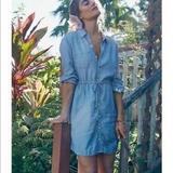 Athleta Dresses | Athleta Chambray Denim Shirt Dress | Color: Blue | Size: Xxs