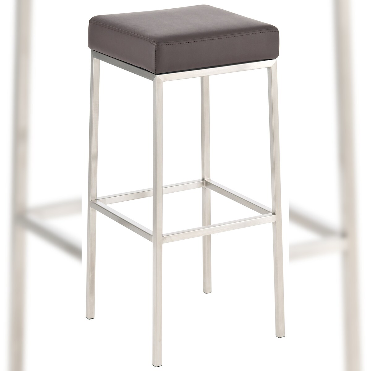 CLP Barhocker Montreal Kunstlederbezug edelstahl/braun Image