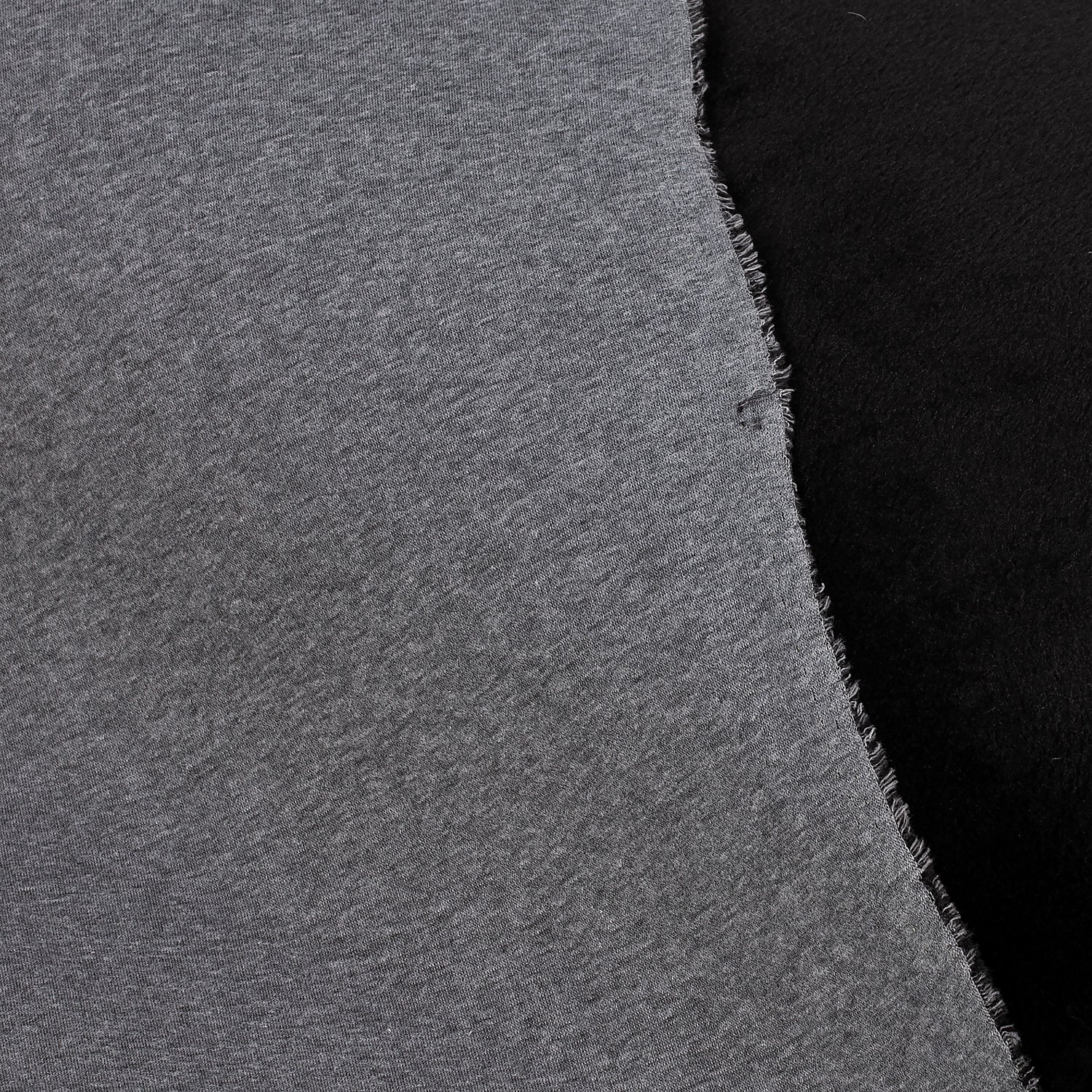 Tissu polaire "bicolore", gris chiné/noir, série "Alpes