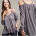 Anthropologie Tops | Anthropologie Deletta Cold Shoulder Knit Sweater | Color: Purple | Size: M