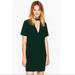 Zara Dresses | Dark Green Zara Mini Dress W/ V-Neck Cutout | Color: Green | Size: Xs