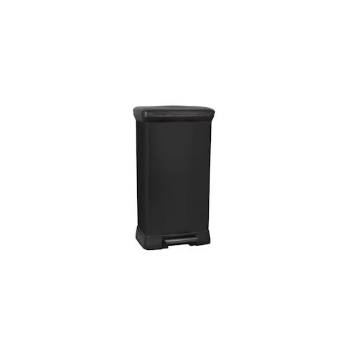 Curver - DECO bin METALLIC'S 50L mit Pedal, rechteckig, schwarz / schwarz metallic schwar metallic