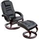 Fauteuil relax pied rond avec Repose-pieds Dossier réglable - noir