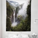 East Urban Home Ambesonne Rainforest Tapestry Queen Size, San Rafael Falls Ecuador Misty Natural Waterfall In Jungle Landmark Scene | Wayfair