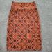 Lularoe Skirts | Lularoe Cassie Pencil Skirt. Orange And Black. Xs | Color: Black/Orange | Size: Xs