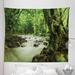 East Urban Home Ambesonne Rainforest Tapestry King Size, Tropical Rainforest & Rocky River In Selangor State Malaysia Wildlife | Wayfair