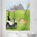 East Urban Home Ambesonne Golf Course Scene Tapestry Queen Size, Cartoonish Golf Club Themed Mountains Little Car & Flag | 88 H x 68 W in | Wayfair