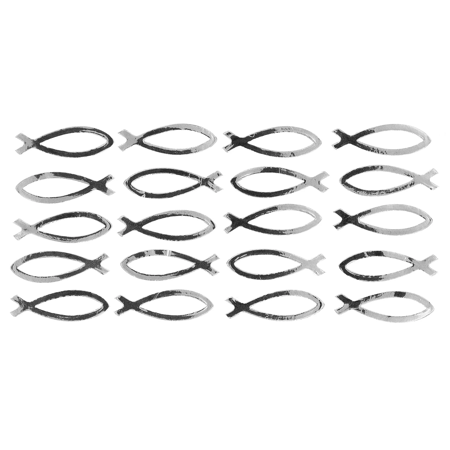 Accessoires en papier "poissons", argenté, 20 pièces