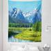 East Urban Home Ambesonne Landscape Tapestry King Size, Grand Teton National Park Snowy Peak Mountains Nature Scene Picture | 88 H x 68 W in | Wayfair