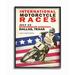 Stupell Industries American Motor Racing Sports Bike Vintage Poster by Design By Ziwei Li - Graphic Art Print in Brown | Wayfair ab-019_fr_16x20