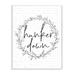 Stupell Industries Hunker Down Phrase Spring Wreath Design Black White by Urban Road - Graphic Art Print in Brown | 15 H x 10 W x 1.5 D in | Wayfair