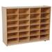 Wood Designs (24) Large Tray Storage w/ 24 Translucent 5" Letter Trays Wood in Brown/White | 38 H x 48 W x 15 D in | Wayfair 46009