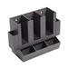 Inbox Zero Cosey Cup, Lid Condiment Organizer, 8 Compartments - Plastic in Black | 7.5 H x 11.8 W x 17 D in | Wayfair