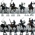 Lot de 28 figurines de chevaliers médiévaux chevaux de guerrier jeu de soldats pour enfants