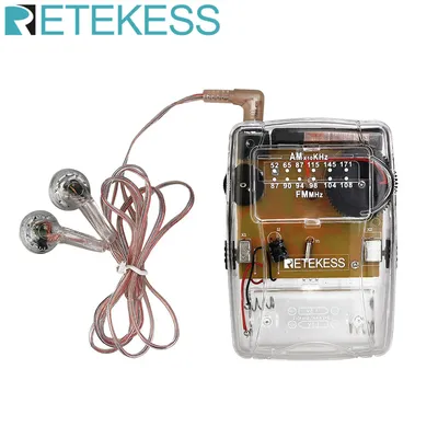 RETEKESS – casque d'écoute Portable Transparent TR624 Radio AM/FM Support de réglage à pointeur