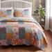 Carlie Calico Quilt Set by Barefoot Bungalow in Brown (Size 3PC FULL/QU)