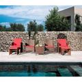 Williston Forge Fransje 7 Pieces Pe Rattan Patio Outdoor Garden Furniture Sets w/ Cushion & Glass Table Synthetic Wicker/All | Wayfair