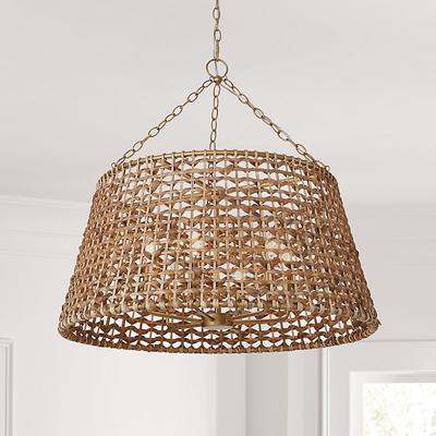 Poppy 6-Light Woven Drum Chandelier - Ballard Designs