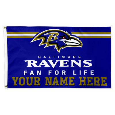 WinCraft Baltimore Ravens 3' x 5' One-Sided Deluxe Personalized Flag