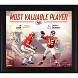 Patrick Mahomes & Len Dawson Kansas City Chiefs Framed 15" x 17" Super Bowl LIV Champions IV MVP Collage