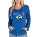 Women's Concepts Sport Royal Los Angeles Rams Mainstream Hooded Long Sleeve V-Neck Top