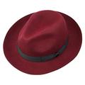 Men 100% Felt Wool Gladwin Bond Snap Brim Sweatband Fedora Hand Made Vintage Hat Wine