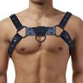 Men's Leather Chest Gay Harness Belt Adjustable Premium (Grey)