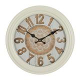 Juniper + Ivory 14 In. x 14 In. Farmhouse Wall Clock White Metal - Juniper + Ivory 90780