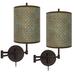 Interweave Patina Tessa Bronze Swing Arm Wall Lamps Set of 2