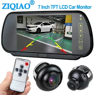 ZIQIAO-Moniteur LCD de rétroviseur de voiture système de surveillance de stationnement avec vision