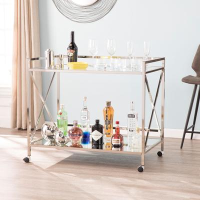 Maxton Gold Bar Cart by SEI Furniture in Silver