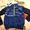 Under Armour Jackets & Coats | Boys Half Zip Pullover | Color: Black/Blue/Yellow | Size: Ymd (Youth Medium)