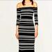 Zara Dresses | Elegant Zara Trafaluc Off The Shoulder Dress | Color: Black/White | Size: M