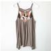 American Eagle Outfitters Tops | American Eagle Geometric Embroidered Babydoll Tank | Color: Brown/Pink | Size: S