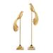 Juniper + Ivory Set of 2 32 In., 27 In. Gold Eclectic Bird Sculpture Aluminum - Juniper + Ivory 54535