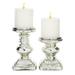 Juniper + Ivory Set of 2 9 In., 7 In. Traditional Candle Holder Silver Glass - Juniper + Ivory 28883