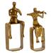 Juniper + Ivory Set of 2 12.5 In., 14.5 In. Gold Modern Musician Sculpture Aluminum - Juniper + Ivory 55375