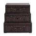 Juniper + Ivory 32 In. x 32 In. Traditional Chest Brown Faux Leather and Wood - Juniper + Ivory 55734