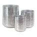 Juniper + Ivory Set of 3 12 In., 16 In., 20 In. Glam Planter Silver Aluminum - Juniper + Ivory 57418